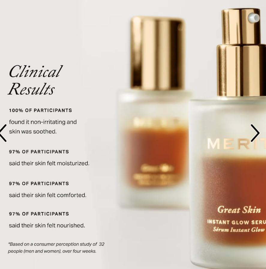 Merité Great Skin Instant Glow Serum, Bi-Phase Lightweight Formula, Hydrating and Plumping with Hyaluronic Acid and Niacinamide Aus HealthcareBuy Supplements Australia