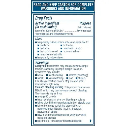 Advil Pain Reliever and Fever Reducer, Pain Relief Medicine with Ibuprofen 200mg for Headache, Backache, Menstrual Pain and Joint Pain Relief - 100 Coated Tablets AdvilBuy Supplements Australia