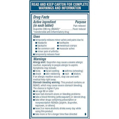 Advil Pain Reliever and Fever Reducer, Pain Relief Medicine with Ibuprofen 200mg for Headache, Backache, Menstrual Pain and Joint Pain Relief - 100 Coated Tablets AdvilBuy Supplements Australia