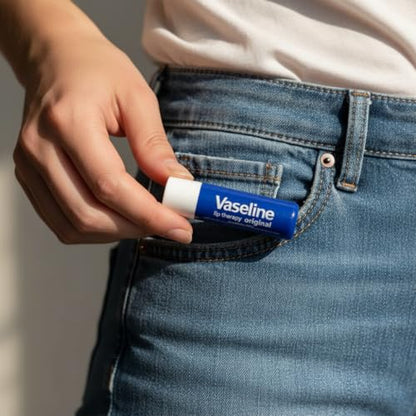 Vaseline Lip Therapy Care Original, Fast-Acting Nourishment, Ideal for Chapped, Dry, Cracked, or Damaged Lips
