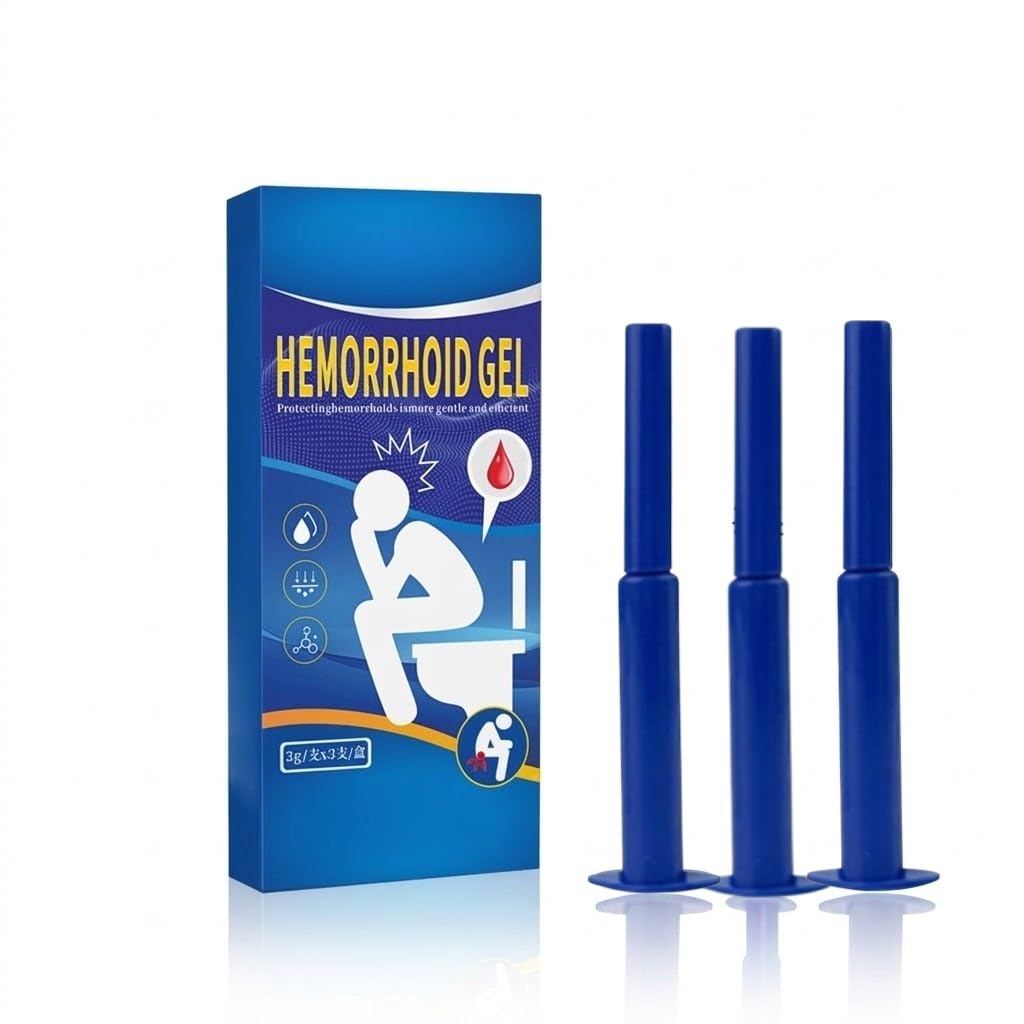 Hemorrhoid Relief Gel with 3 Disposable Applicators - Fast Soothing Cream for Itching & Swelling - Internal & External Treatment (Pack of 3) Aus HealthcareBuy Supplements Australia