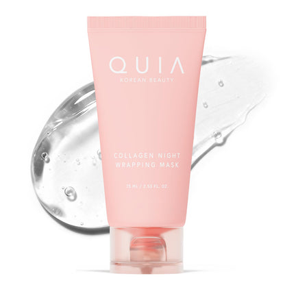 QUIA Collagen Wrapping Mask 75ml - Clinical +92% Firmer Appearance - Overnight Glass Skin Peel Off - Korean Skincare