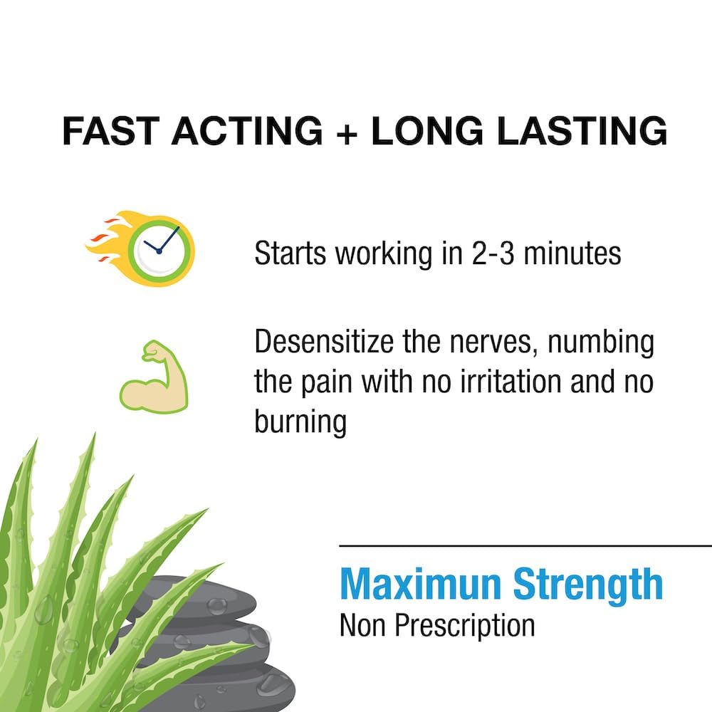Puregen Labs Lidocaine 5% Anorectal (hemorrhoidal) Cream Maximum Strength | Enriched with Aloe-Vera | 6 Oz