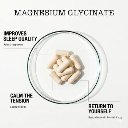 Zenium - Magnesium Glycinate for Sleep, Chelated, 600mg per Serving, 120 Capsules | High Absorption | Relieve Tension, Worry, Nervousness | Calm The Mind & Body | Ayurvedic | Natural Relief Supplement Zenium buy supplements Au