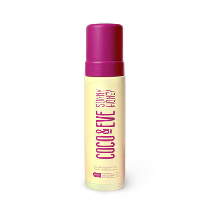 Coco & Eve Sunny Honey Self Tanner Foam - (Medium) Fast Drying, Streak-Free Sunless Tanning Mousse, Tropically Scented Lightweight Natural Looking Tan