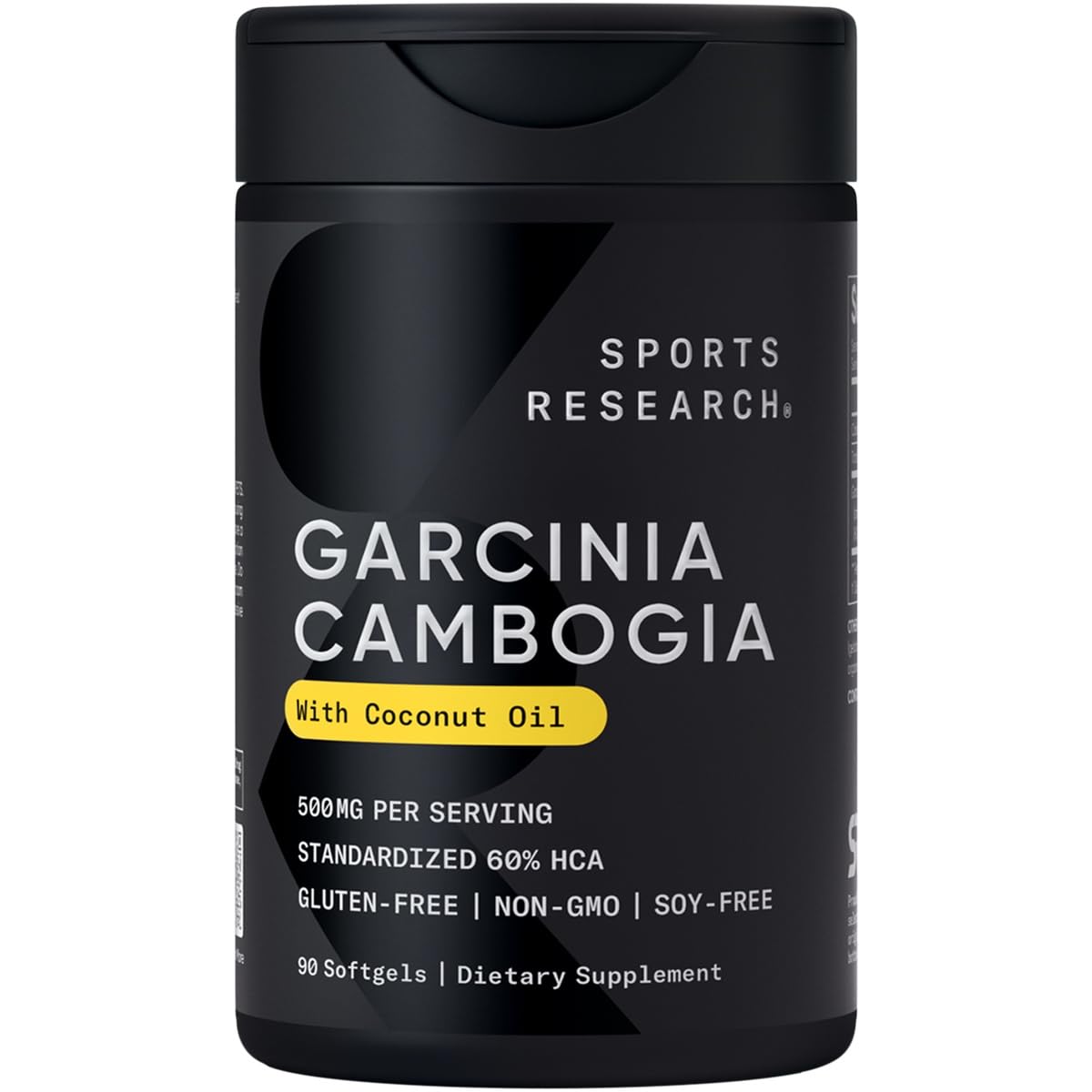 Sports Research Garcinia Cambogia Extract (60% HCA) with Extra Virgin Organic Coconut Oil | Non-GMO, Soy & Gluten Free (90 Liquid Softgels) Sports Research buy supplements Au