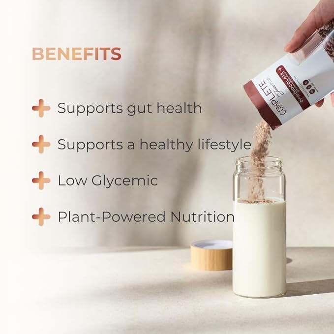 Complete by JuicePlus+ Dutch Chocolate Shakes - Plant-Based Nutrition - Whole Food Based Shake Powder with Protein, Fiber & Prebiotics - 30 Servings (2 Pouches, 15 Servings Each) Juice Plus+ buy supplements Au