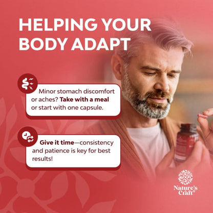 Natures Craft Red Yeast Rice with CoQ10 Supplement - Advanced Healthy Heart & Healthy Cholesterol Levels Formula for Men & Women - Red Yeast Rice Capsules with 1200 mg
