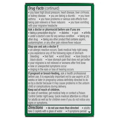 Excedrin Migraine Relief Caplets for Migraine Symptoms, Acetaminophen 250mg, Aspirin 250mg, Caffeine 65mg, Pain Reliever, 24 Count ExcedrinBuy Supplements Australia