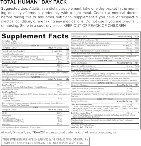 ONNIT Total Human Adult Multivitamin Comprehensive Capsule Packs with Day and Night Support, Daily Vitamin Packs for Men and Women, Dietary Supplement Capsules, 30-Day Supply, 60 Packs ONNITBuy Supplements Australia