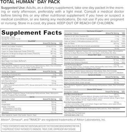 ONNIT Total Human Adult Multivitamin Comprehensive Capsule Packs with Day and Night Support, Daily Vitamin Packs for Men and Women, Dietary Supplement Capsules, 30-Day Supply, 60 Packs ONNITBuy Supplements Australia