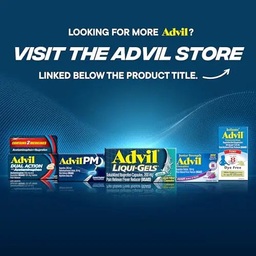 Advil Pain Reliever and Fever Reducer, Pain Relief Medicine with Ibuprofen 200mg for Headache, Backache, Menstrual Pain and Joint Pain Relief - 100 Coated Tablets AdvilBuy Supplements Australia