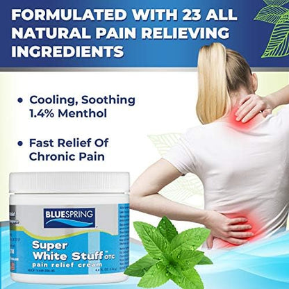 Back Pain Relief Cream with Emu Oil - Super White Stuff Natural Pain Reliever -Topical Cream for Muscle and Joint Pain Relief - Experience Sore Muscle Relief in 5 Minutes - 4 oz Emu TherapyBuy Supplements Australia