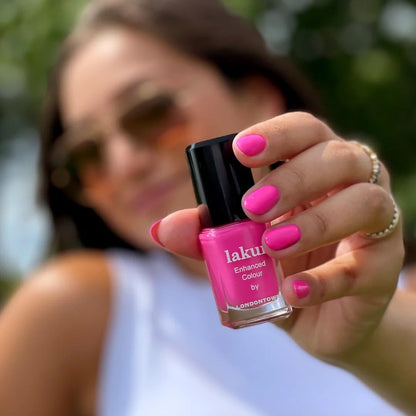 LONDONTOWN Lakur Nail Polish – Pink & Purple Shades, Berry Punch, 0.4 Fl Oz, Long-Lasting, Streak-Free, Chip-Resistant