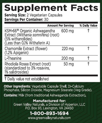 GREEN VALLEY NATURALS My Sleep Miracle Vegan Sleep Support Supplement | Melatonin-Free Formula | Ashwagandha, Chamomile & L-Theanine | Promotes Calm, Relaxation & Restful Sleep | 60 Capsules GREEN VALLEY NATURALS buy supplements Au
