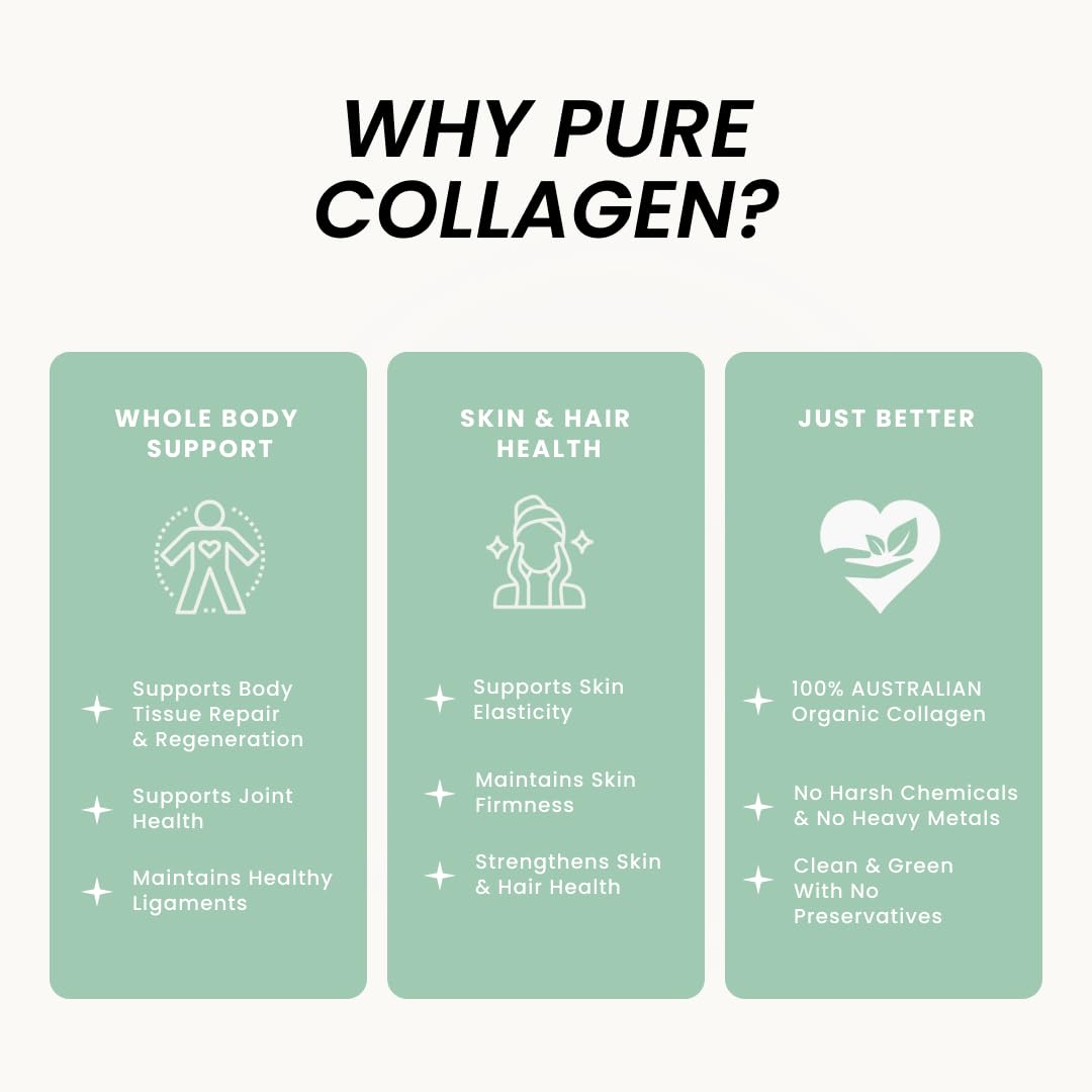 Organic Collagen Australia Pure Collagen & Spirulina Capsules – Antioxidant-Rich Supplement for Skin Elasticity, Joint Health, Metabolism Support & Energy (120 Capsules) Organic Collagen Australia buy supplements Au