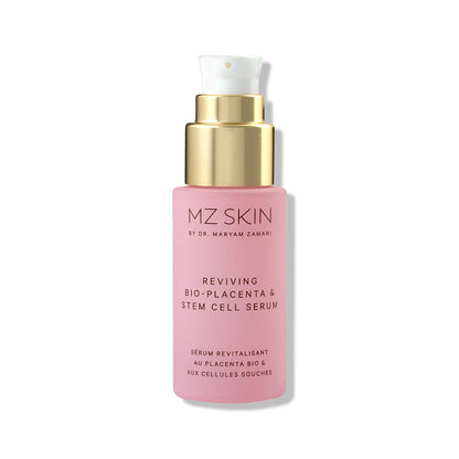 MZ SKIN Reviving Bio-Placenta & Stem Cell Serum, Night Treatment for Powerful Rejuvenation, With Peptides, Squalane & Hyaluronic Acid, Perfect For Anti-Aging, Wrinkles & Fine Lines, 1.01 fl oz