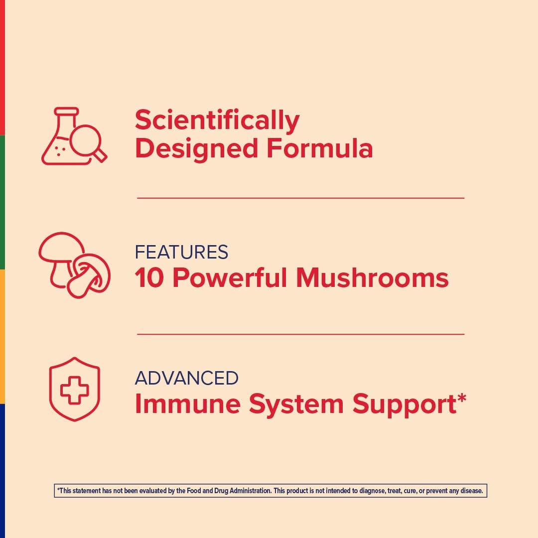 Stop Aging Now - Immune Support - with Vitamin C, Vitamin D3 and Mushroom Complex - 60 Vegetarian Capsules Stop Aging NowBuy Supplements Australia
