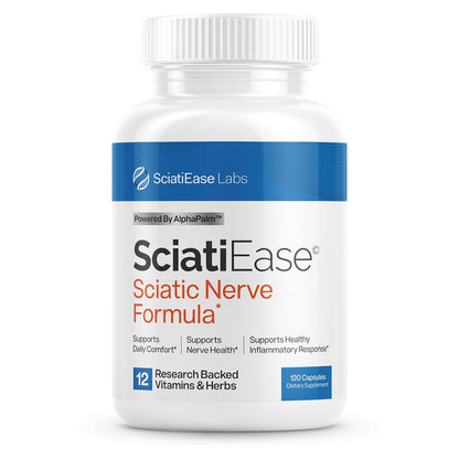 SciatiEase Sciatic Nerve Health Support Supplement - Nerve Support Formula with AlphaPalm, Pea, Vitamin B Complex, Alpha Lipoic Acid 300mg - 120 Capsules SciatiEaseBuy Supplements Australia