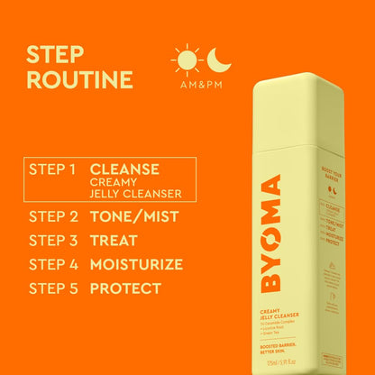BYOMA Creamy Jelly Cleanser - Hydrating Facial Cleanser for Skin Barrier Repair -Tri-Ceramide Face Wash for Sensitive Skin & All Skin Types