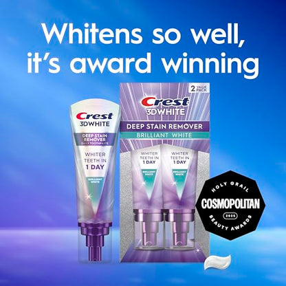 Crest 3DWhite Brilliance Deep Stain Remover Brilliant White Toothpaste - 3.1oz/2pk CrestBuy Supplements Australia