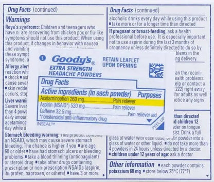 Goody's Extra Strength Powders | Fast Pain Relief | Aspirin & Caffeine | 24 Count Goody'sBuy Supplements Australia
