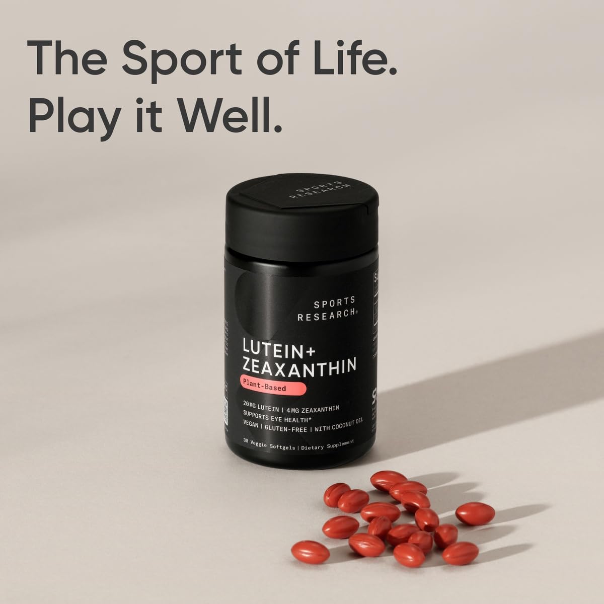 Sports Research® Lutein and Zeaxanthin Capsules - Eye Health Support Supplement Made with Lute-Gen® and Organic Coconut Oil - Vegan Friendly & Non-GMO Verified - 30 Veggie Softgels Sports Research buy supplements Au