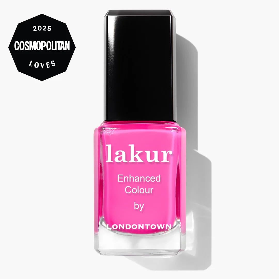 LONDONTOWN Lakur Nail Polish – Pink & Purple Shades, Berry Punch, 0.4 Fl Oz, Long-Lasting, Streak-Free, Chip-Resistant
