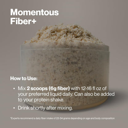 Momentous Fiber+ - Daily Multi-Source Fiber Blend to Support Nutrient Absorption, Natural Energy Production, & Recovery - NSF Certified for Sport - Non-GMO & Gluten-Free