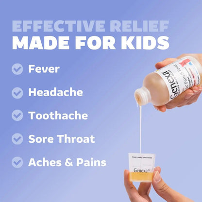 Genexa Children's Clean Acetaminophen | Pediatrician Preferred Ingredients | Pain & Fever Reducer for Kids | Dye Free, 0% Artificial Additives | Ages 2-11, Delicious Organic Blueberry Liquid, 4 fl oz GenexaBuy Supplements Australia
