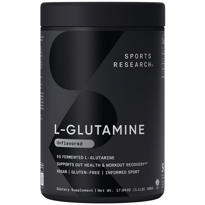 Sports Research L-Glutamine - Workout Recovery, Immune Health & Gut Health Support - 5 G Per Serving - 17.64 Oz Sports Research buy supplements Au