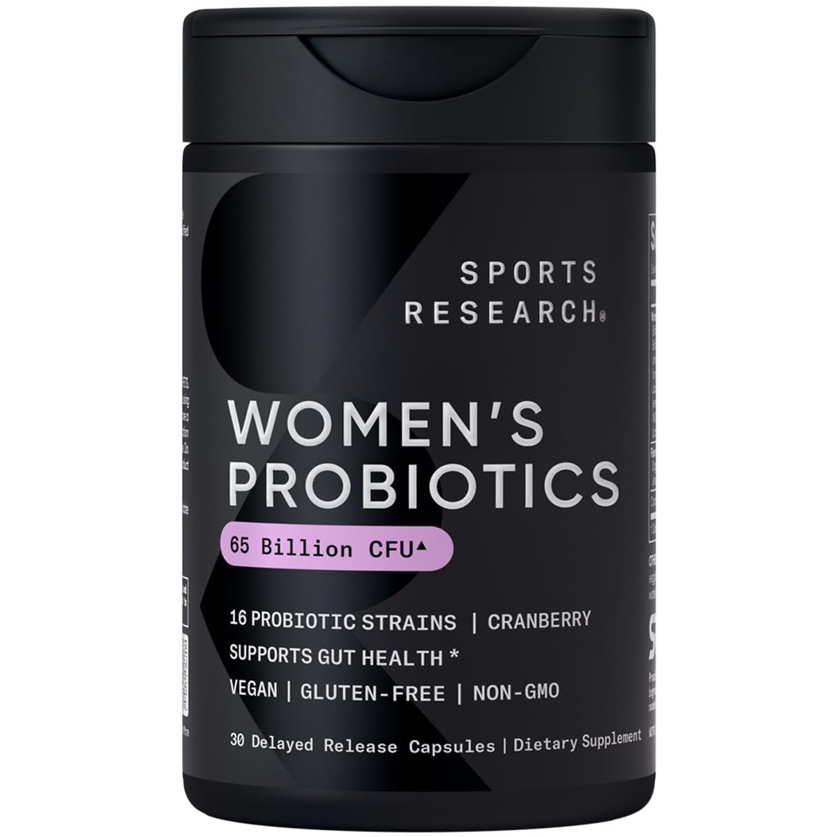 Sports Research Women's Probiotics with Prebiotics, 65 Billion CFU - Vegan Capsules for Gut Health & Digestive Support, Probiotics for Women with Cranberry - Non-GMO Verified & Gluten Free - 30 Count Sports Research buy supplements Au