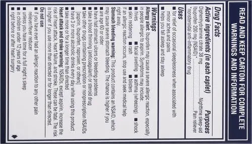 Advil PM Pain Reliever and Nighttime Sleep Aid, Pain Medicine with Ibuprofen for Pain Relief and Diphenhydramine Citrate for A Sleep Aid - 120 Coated Caplets (Pack of 2) AdvilBuy Supplements Australia