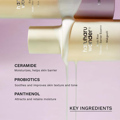 haruharu Wonder Black Rice Probiotics Barrier Essence, Skin Flooding & Layering, Strengthens Skin Barrier