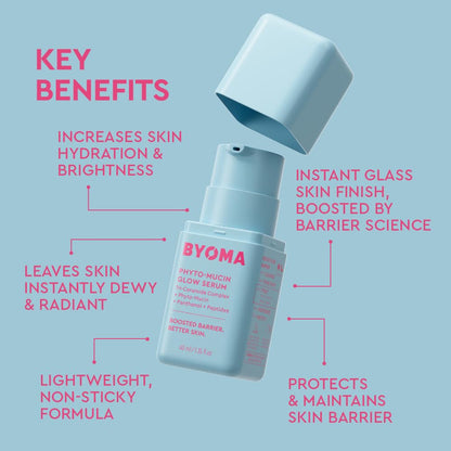 BYOMA Phyto-Mucin Glow Serum - Mucin Face Serum for Glass Skin - Plumps, Primes