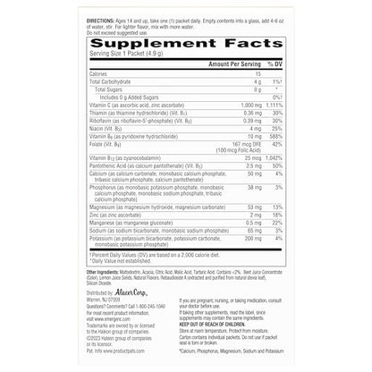 Emergen-C Zero Sugar 1000 mg Vitamin C Powder for Daily Immune Support Caffeine Free Vitamin C Supplements with Zinc and Manganese, B Vitamins and Electrolytes