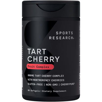 Sports Research Tart Cherry Capsules - Made from Montmorency Tart Cherries - Non-GMO & Gluten Free - 60 Liquid Softgels Sports Research buy supplements Au