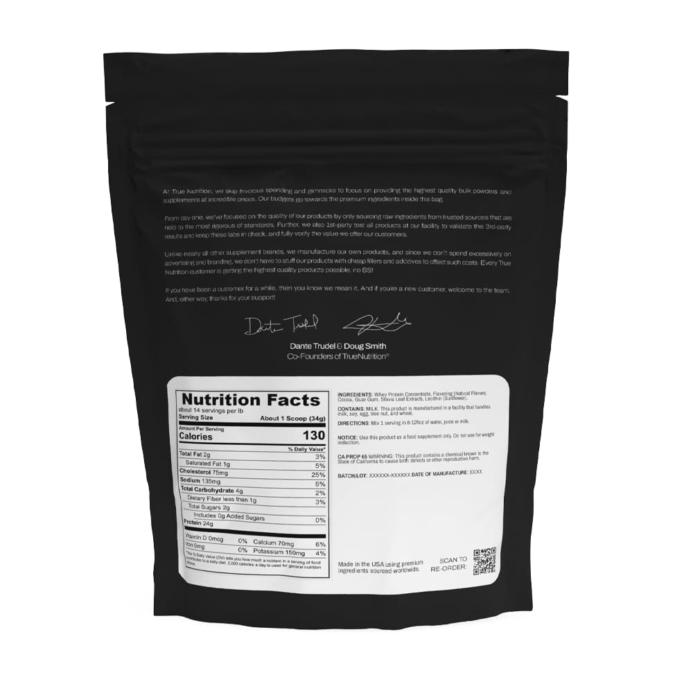 True Nutrition Whey Protein Concentrate Powder - 24g Complete Whey Protein per Serving - High Leucine, Full Amino Acid Profile - Gluten Free, Soy Free, Vegetarian - Chocolate Fudge Brownie - 2lb True Nutrition buy supplements Au