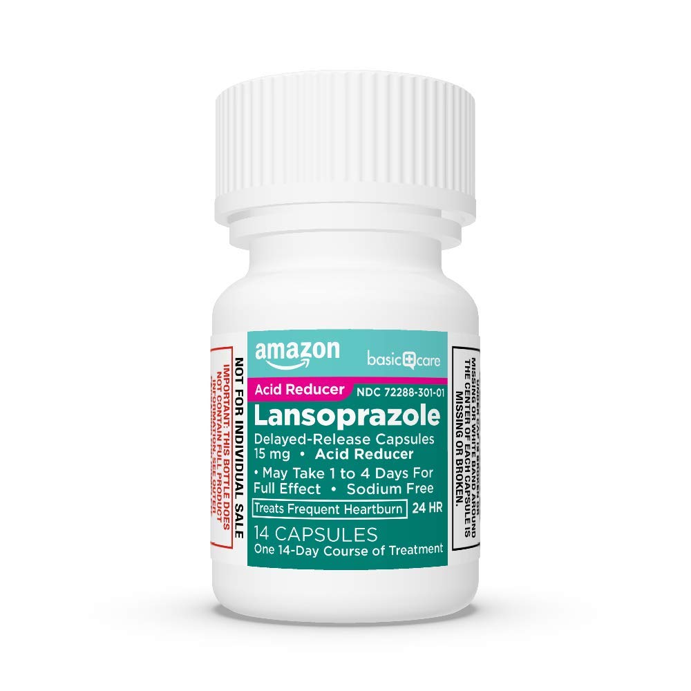 Amazon Basic Care Lansoprazole Delayed Release Capsules, 15 mg, Proton Pump Inhibitor, Acid Reducer, 24 Hour Heartburn Medicine, 42 Count Pack Amazon Basic Care buy supplements Au