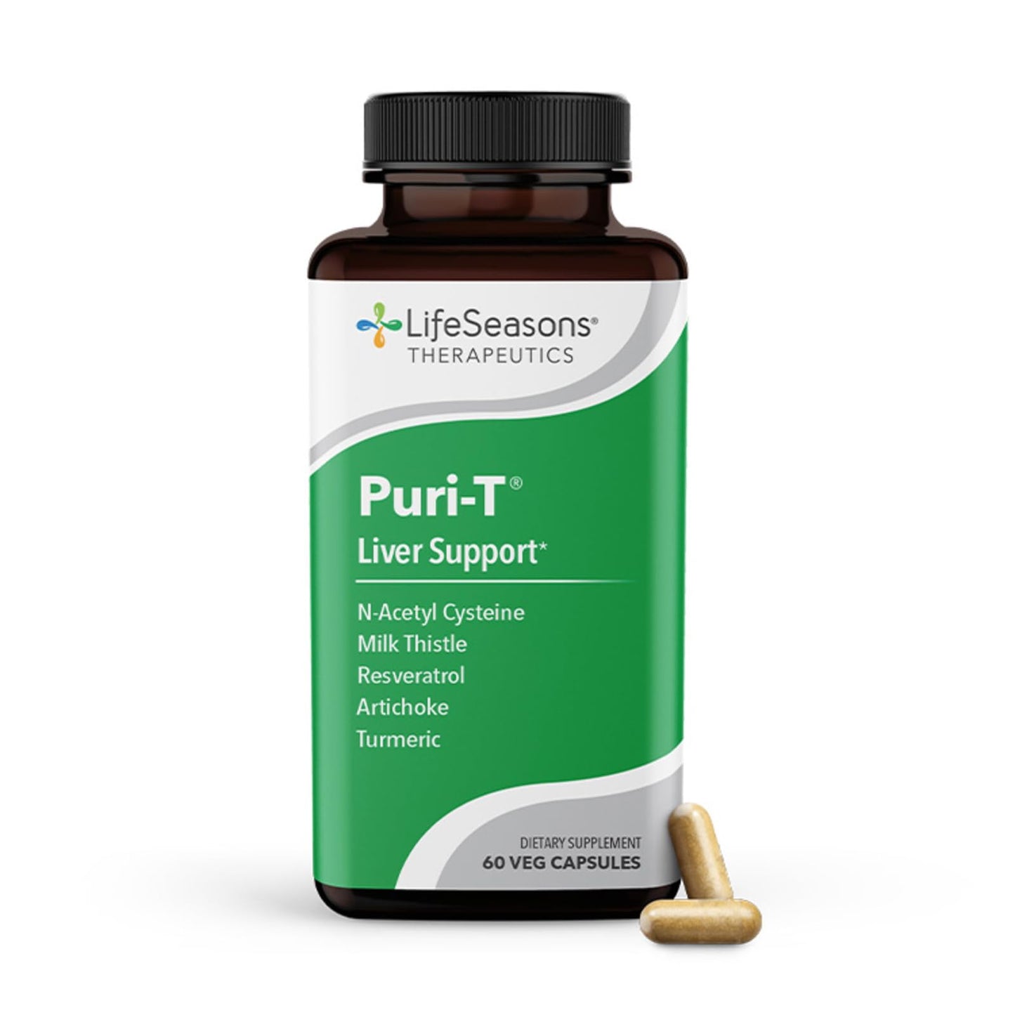 LifeSeasons Puri-T - Liver Cleanse & Detox Support Supplement - Resveratrol, N-Acetyl Cysteine, Milk Thistle, Artichoke & Turmeric - Supports Tissue Regeneration & Healthy Bile Flow - 60 Capsules LifeSeasons buy supplements Au