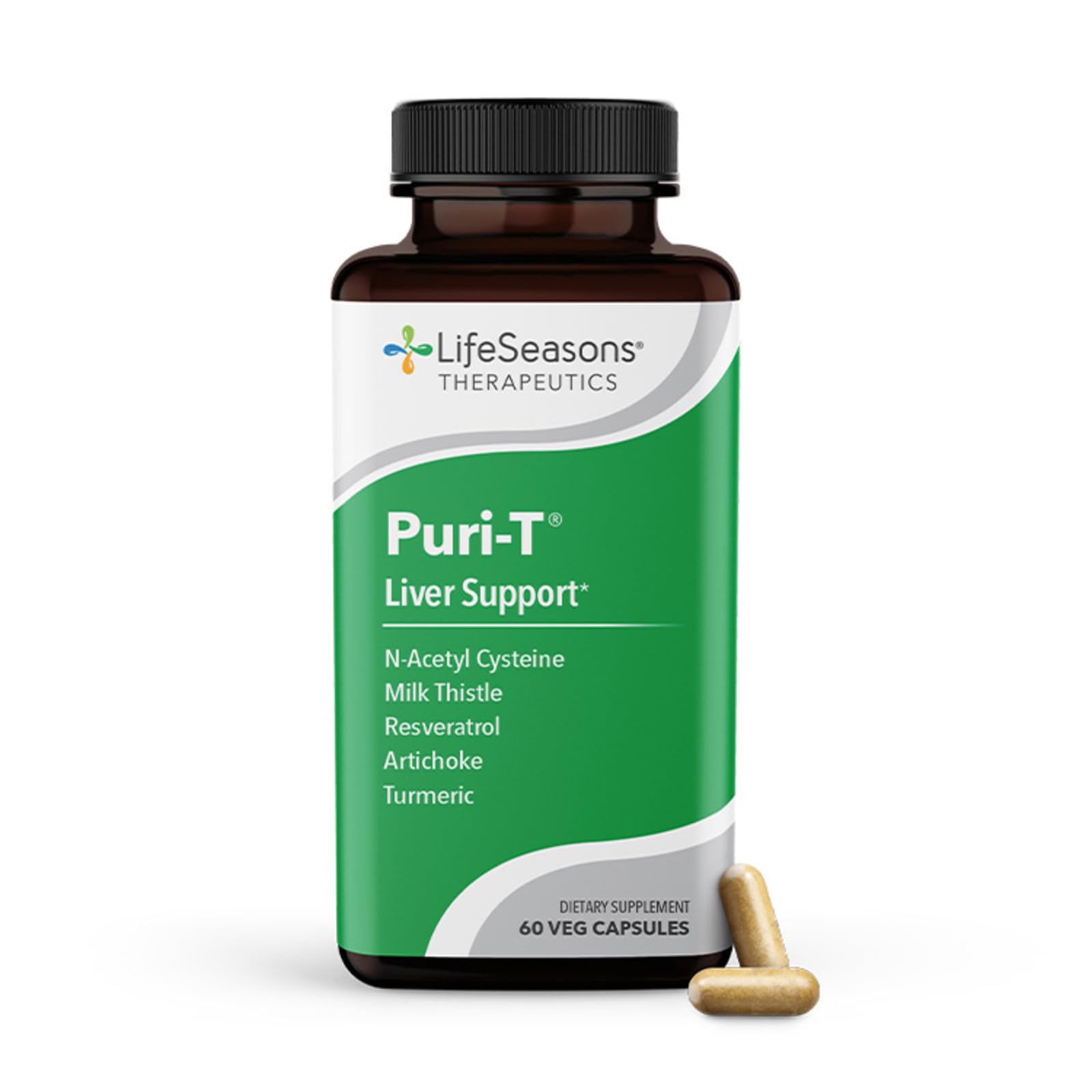LifeSeasons Puri-T - Liver Cleanse & Detox Support Supplement - Resveratrol, N-Acetyl Cysteine, Milk Thistle, Artichoke & Turmeric - Supports Tissue Regeneration & Healthy Bile Flow - 60 Capsules LifeSeasons buy supplements Au