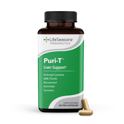 LifeSeasons Puri-T - Liver Cleanse & Detox Support Supplement - Resveratrol, N-Acetyl Cysteine, Milk Thistle, Artichoke & Turmeric - Supports Tissue Regeneration & Healthy Bile Flow - 60 Capsules LifeSeasons buy supplements Au