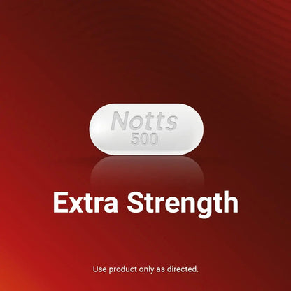 NOTTS Extra Strength 500 mg Caplets with Acetaminophen, Pain Reliever and Fever Reducer for Headache, Backache and Toothache, 100 Count NOTTSBuy Supplements Australia