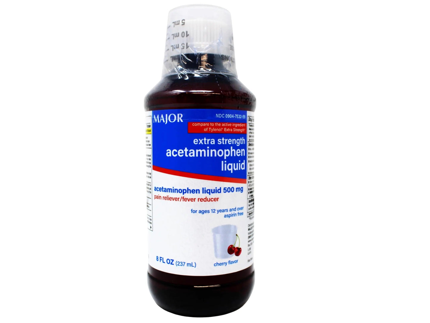 MAJOR Adult Extra Strength Liquid Acetaminophen - 500 mg Acetaminophen/15 mL Dose - Pain Reliever and Fever Reducer - Cherry Flavor - 8 Fl Oz (Packaging May Vary) MAJORBuy Supplements Australia