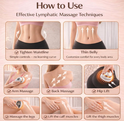 Lymphatic Drainage Massager for At-Home Body Care, Sculpting Massage Tool for Legs, Arms, Belly & Back, Helps Reduce Stretch Marks & Cellulite, Smooth Skin & Relax Muscles with Heat, Vibration & Light Nexa Haven buy supplements Au