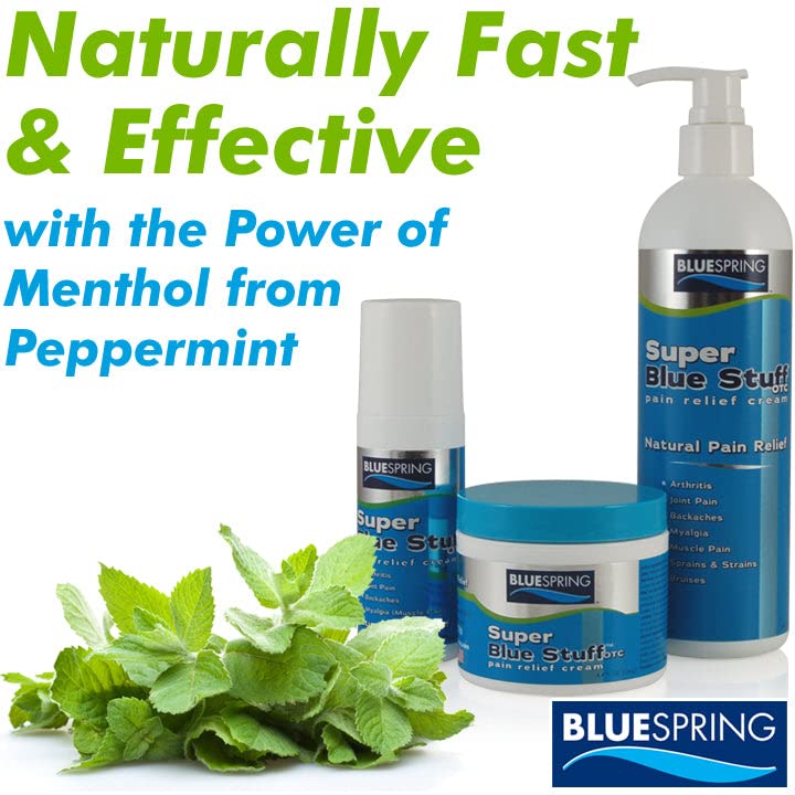 Super Blue Stuff OTC 12-oz. Pump Bottle - Natural, Made in USA, Paraben-free, Works in As Little As 5 Minutes for Joint/Muscle Pain, Backaches, Sprains/Strains, Bruises & Arthritis by Blue Spring Blue SpringBuy Supplements Australia