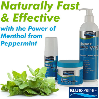 Super Blue Stuff OTC 12-oz. Pump Bottle - Natural, Made in USA, Paraben-free, Works in As Little As 5 Minutes for Joint/Muscle Pain, Backaches, Sprains/Strains, Bruises & Arthritis by Blue Spring Blue SpringBuy Supplements Australia