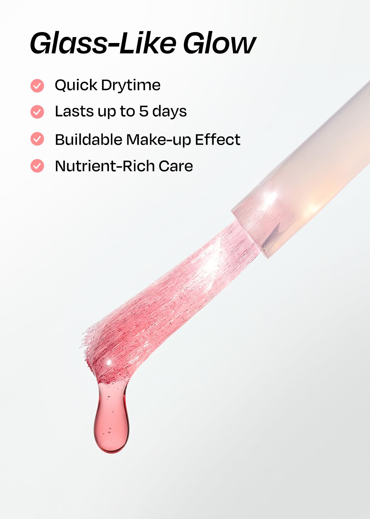 ohora Natural Glow Water Syrup Nail Strengthener (Strawberry) - Tinted Nail Hardener for Brittle, Damaged Nails, Quick-Dry Glossy Finish