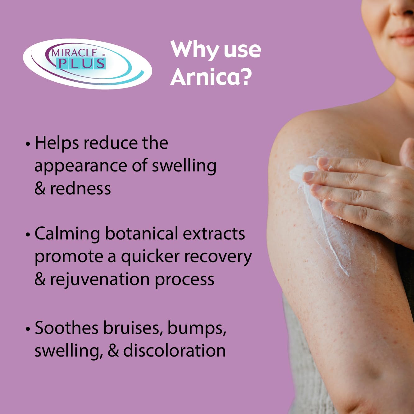 Miracle Plus Arnica Cream Extra Strength Bruise Relief Lotion For Bruising And Swelling On Skin | Arnica Gel, Vitamin K Cream, Skin Care | Moisturizing Bruise Formula With Horse Chestnut, 2-Pack Miracle PlusBuy Supplements Australia