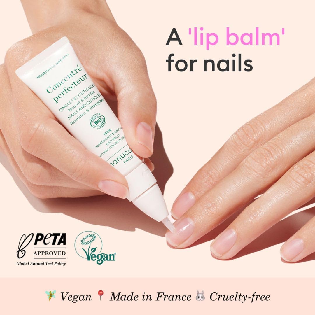 Manucurist Concentré Perfecteur - Nourishing and Fortifying Nail Pen - Vegan & Made in France - 1-in-2 Nail Care Treatment On-the-go
